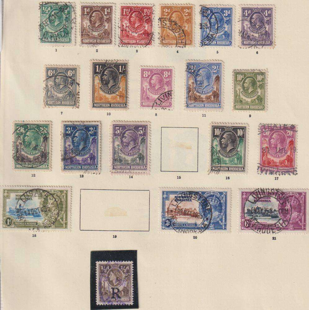 NORTHERN RHODESIA  EARLY OLD COLLECTION ON PAGE