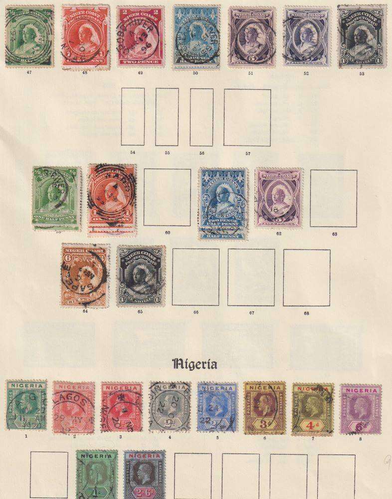 NIGER COAST/NIGERIA  EARLY OLD COLLECTION ON PAGES HIGH CV
