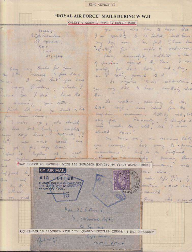 GB ROYAL AIRFORCE COLLECTION OF WW11 COVERS - WRITTEN UP!