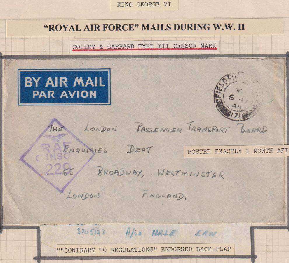 GB ROYAL AIRFORCE COLLECTION OF WW11 COVERS - WRITTEN UP!