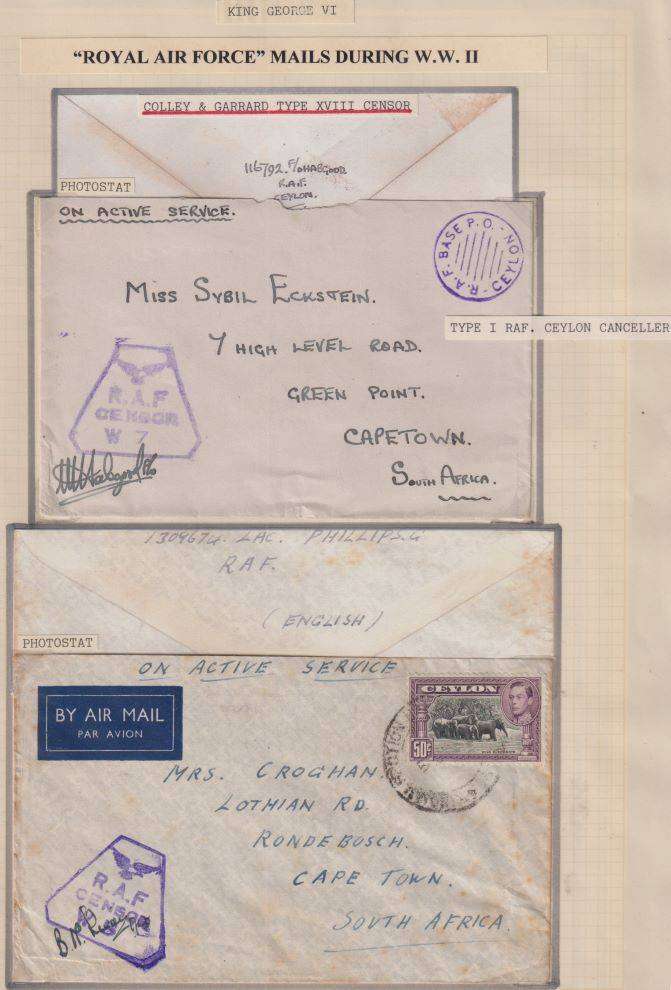 GB ROYAL AIRFORCE COLLECTION OF WW11 COVERS - WRITTEN UP!