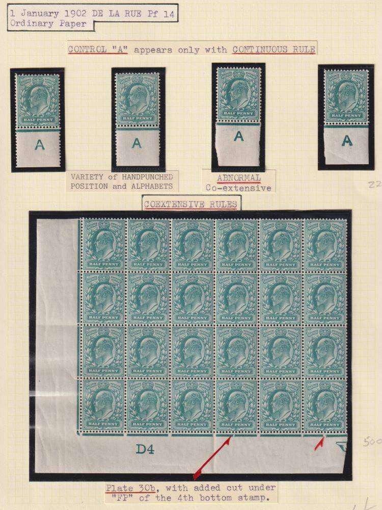 GREAT BRITAIN KEV11 1/2d MINT STUDY ON PAGES - HIGH CV