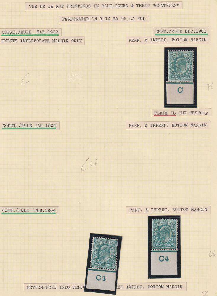 GREAT BRITAIN KEV11 1/2d MINT STUDY ON PAGES - HIGH CV