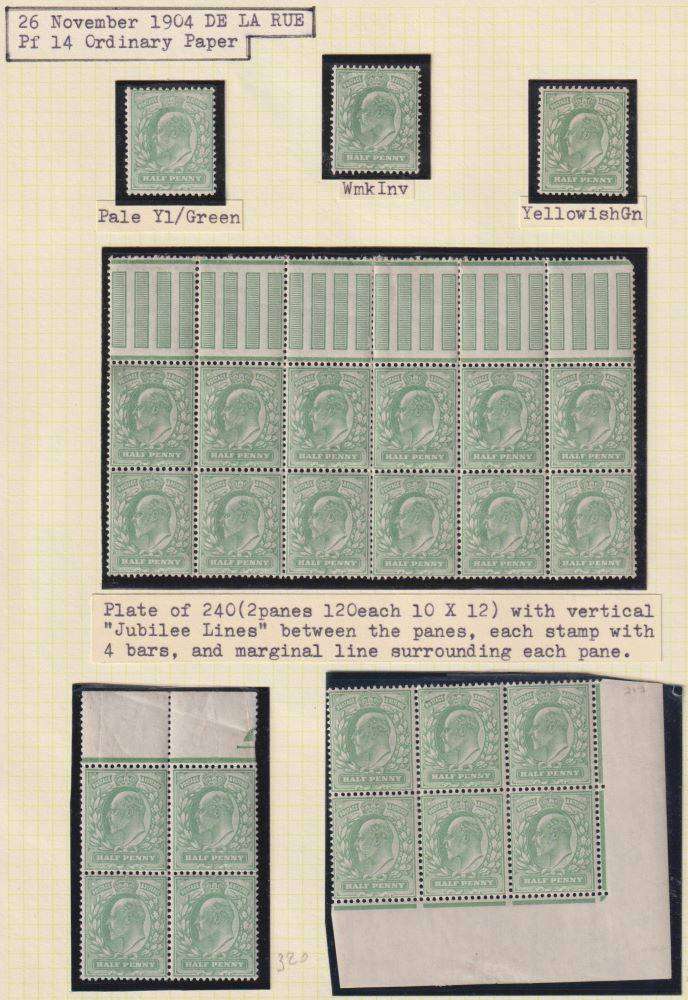 GREAT BRITAIN KEV11 1/2d MINT STUDY ON PAGES - HIGH CV