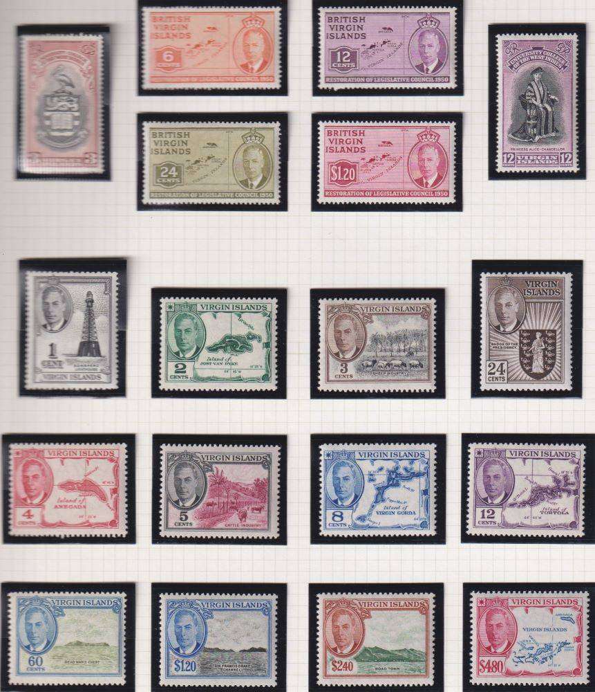 GIBRALTAR & VIRGIN ISLANDS KGV1 SET FINE HINGED MINT/UM