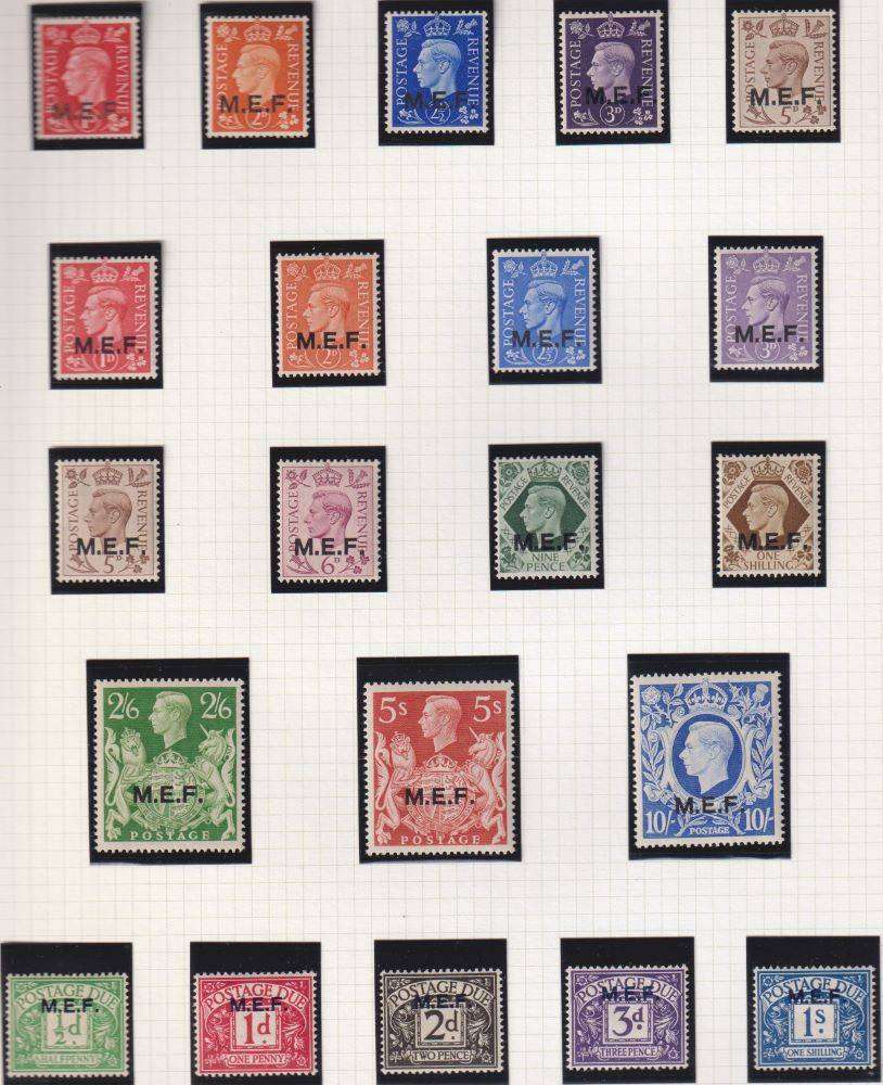 ERITREA/MIDDLE EAST FORCES  LOVELY KGV1 SETS FINE HINGED MINT/UM