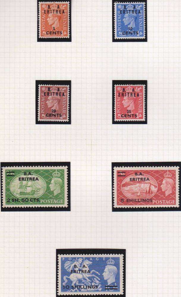 ERITREA/MIDDLE EAST FORCES  LOVELY KGV1 SETS FINE HINGED MINT/UM