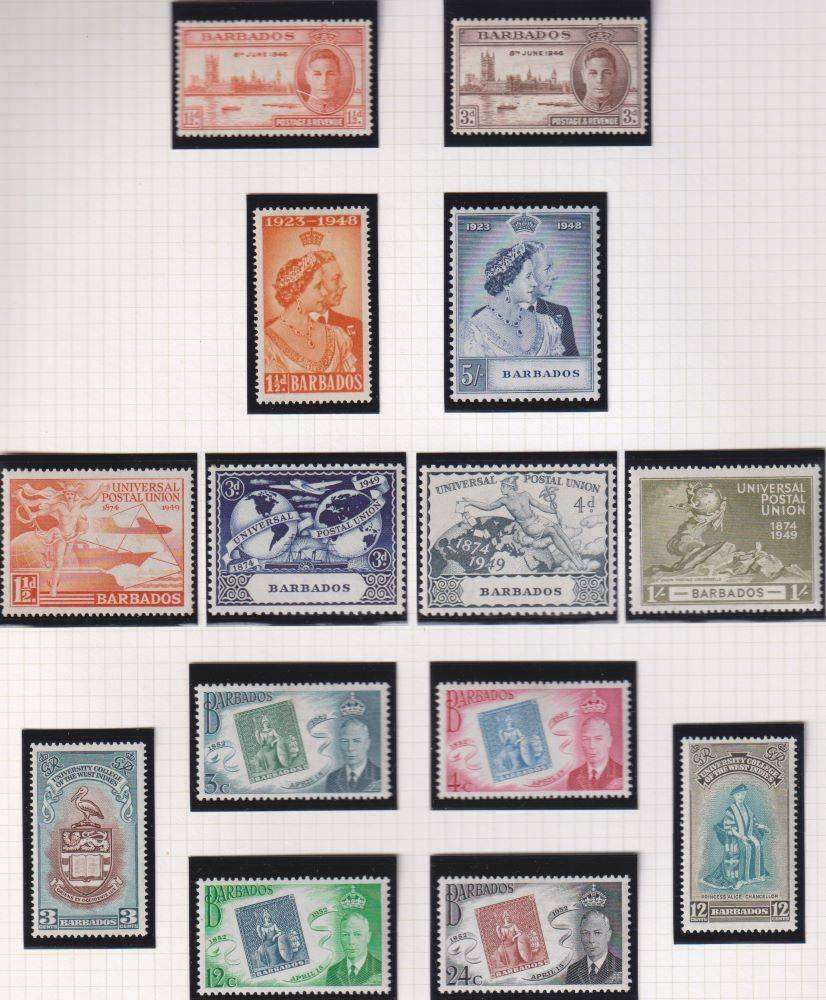 BARBADOS, NEWFOUNDLAND,NEW ZEALAND KGV1 ERA  SUPERB HINGED MINT LOT ON PAGES