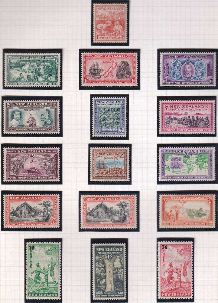 BARBADOS, NEWFOUNDLAND,NEW ZEALAND KGV1 ERA  SUPERB HINGED MINT LOT ON PAGES