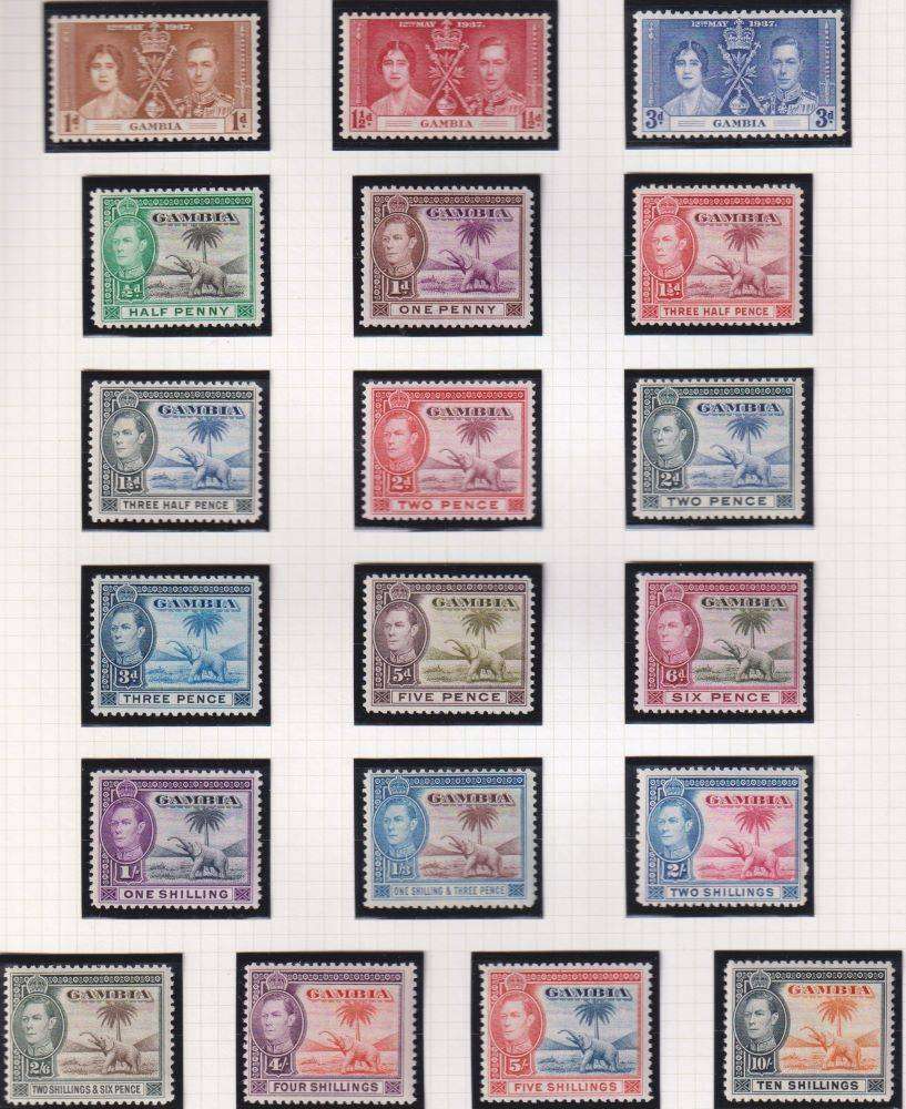 GAMBIA, GILBERT, MALTA KGV1 ERA  SUPERB HINGED MINT LOT ON PAGES