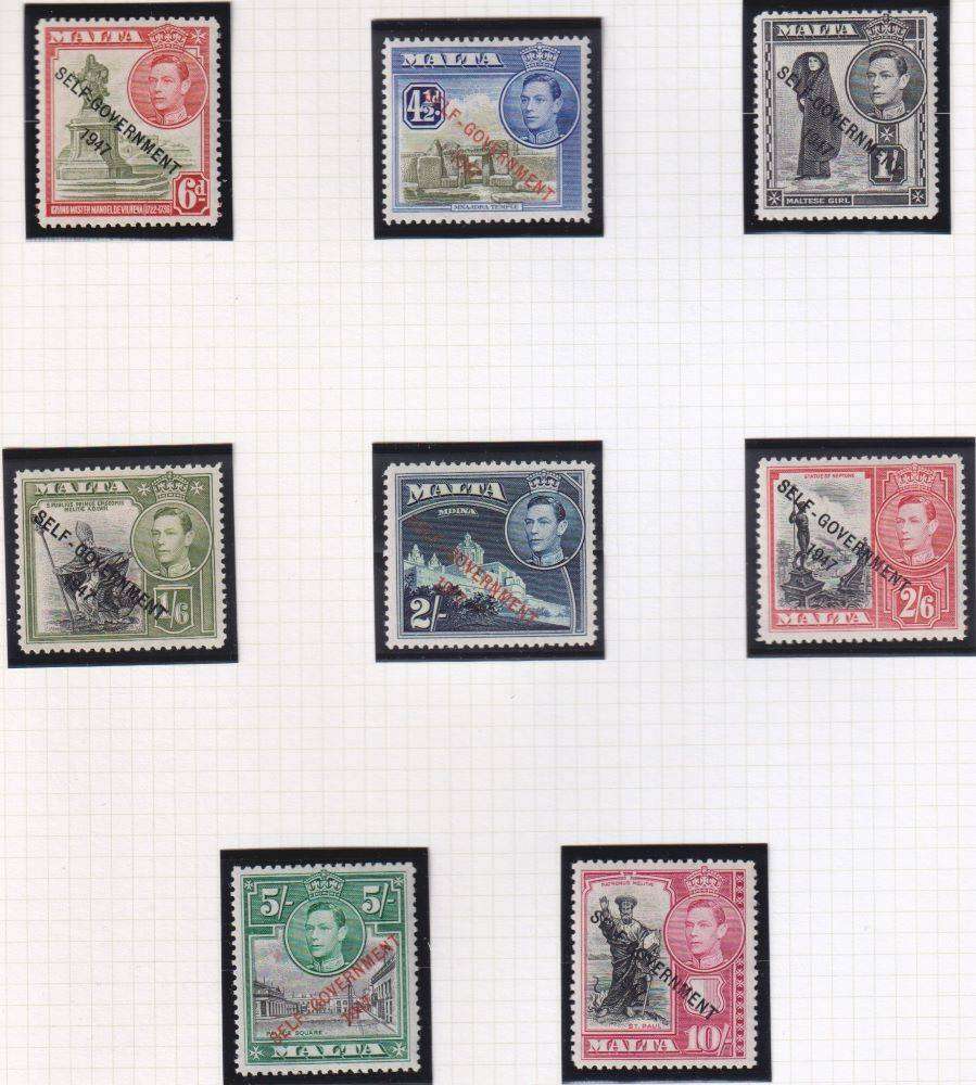 GAMBIA, GILBERT, MALTA KGV1 ERA  SUPERB HINGED MINT LOT ON PAGES