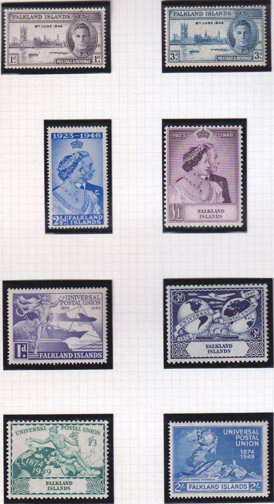 FALKLANDS, ST HELENA  KGV1 ERA  SUPERB HINGED MINT LOT ON PAGES CV £315
