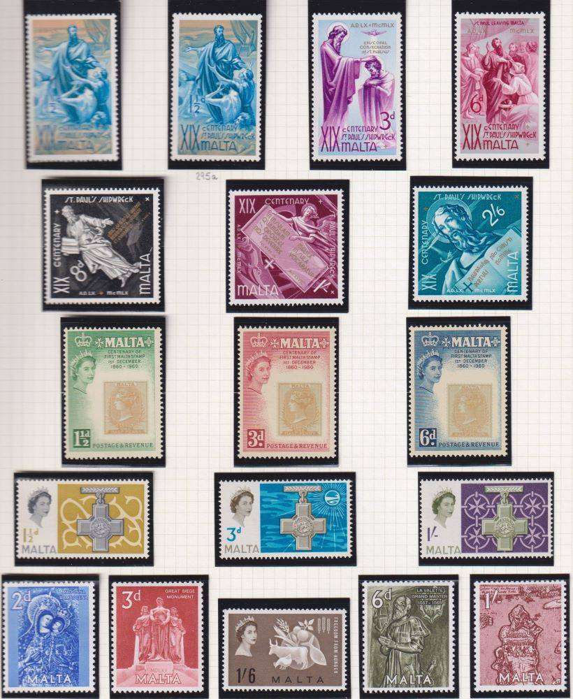MALTA 1960-1970 SUPERB COLLECTION  UNMOUNTED MINT INCL SG 295a CV  £152