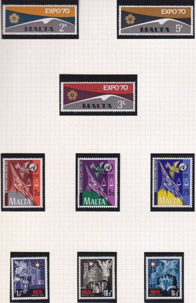 MALTA 1960-1970 SUPERB COLLECTION  UNMOUNTED MINT INCL SG 295a CV  £152