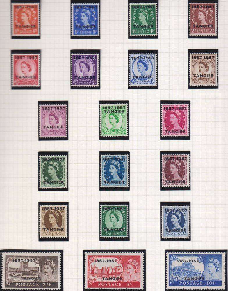 BAHRAIN & TANGIER QE11 DEFINITIVES & COMMEMS ON PAGES UNMOUNTED MINT