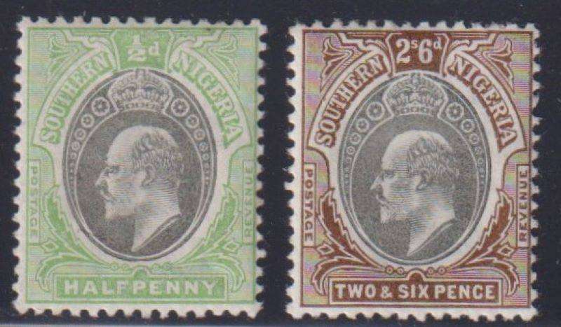 SOUTHERN NIGERIA 1/2d & 2/6 SUPERB MINT