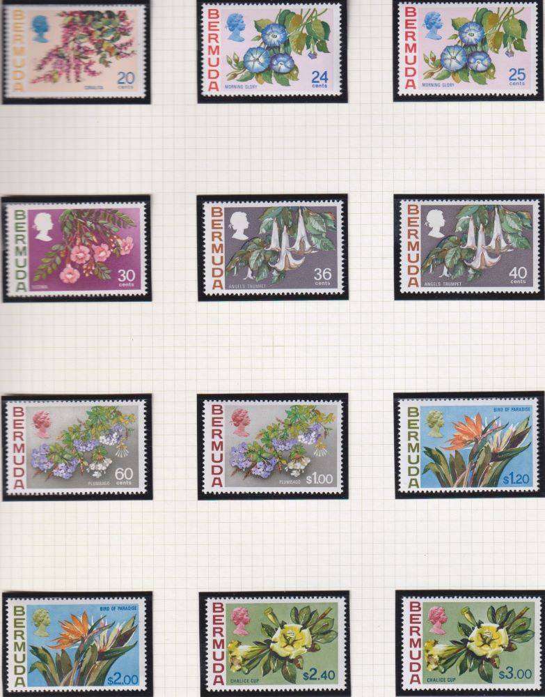 BERMUDA, FIJI, SOLOMON ISLANDS QE11 DEFINS UNMOUNTED MINT