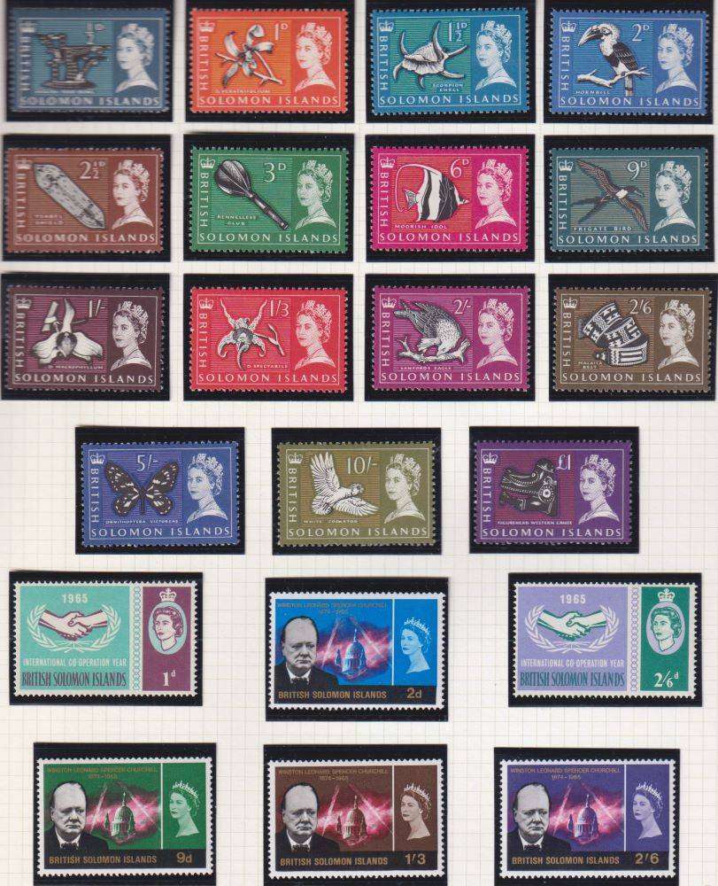 BERMUDA, FIJI, SOLOMON ISLANDS QE11 DEFINS UNMOUNTED MINT