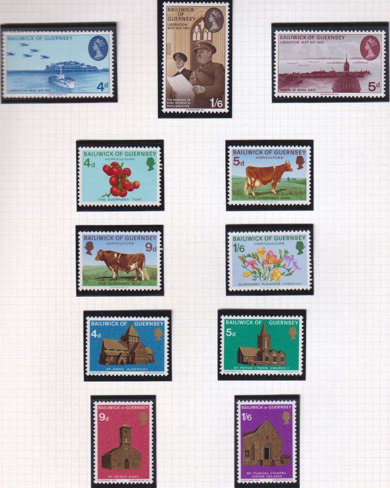 GUERNSEY & JERSEY SUPERB QE11 COLLECTION ON PAGES UNMOUNTED MINT