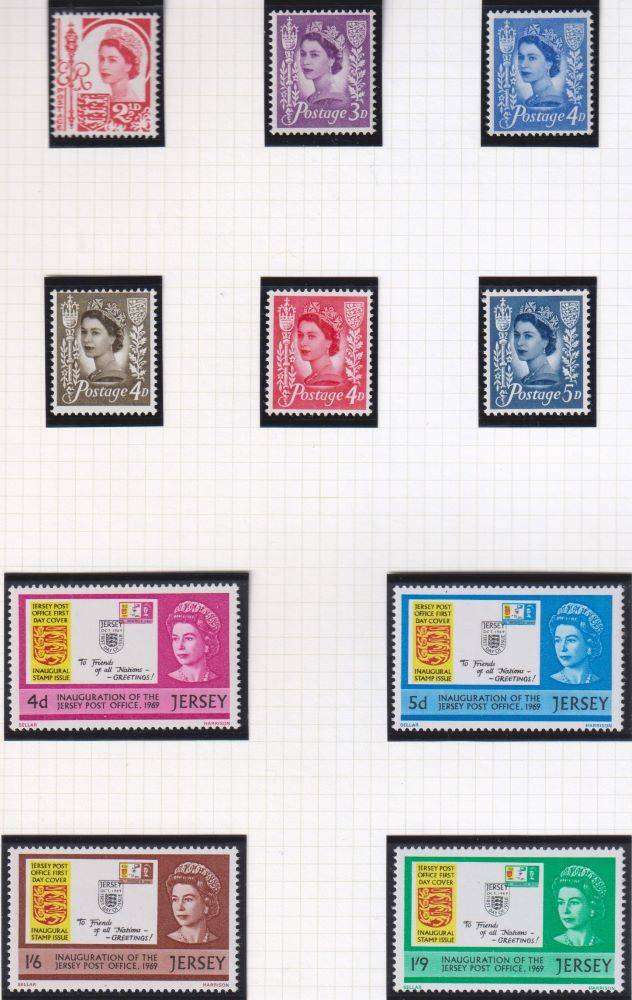 GUERNSEY & JERSEY SUPERB QE11 COLLECTION ON PAGES UNMOUNTED MINT