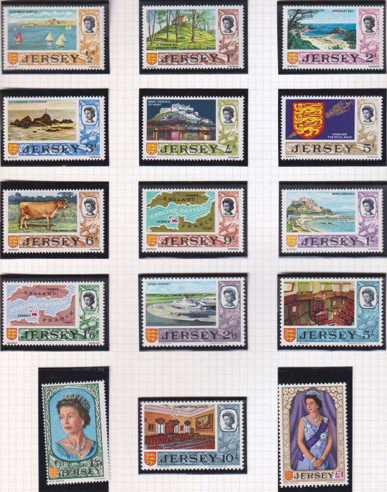 GUERNSEY & JERSEY SUPERB QE11 COLLECTION ON PAGES UNMOUNTED MINT