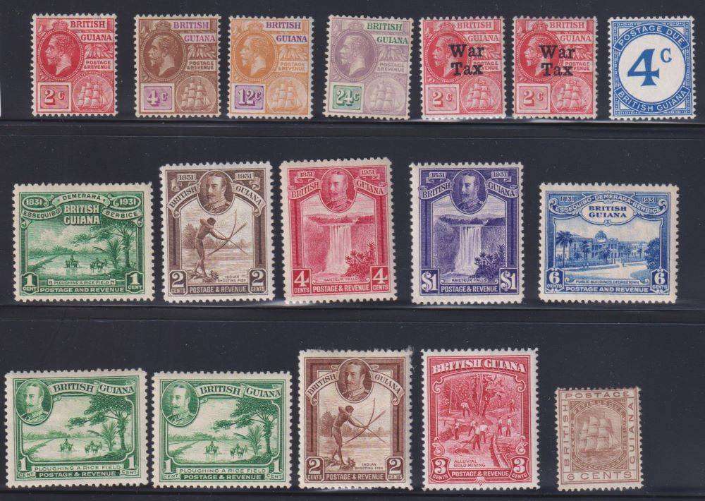 BRITISH GUIANA NICE KGV MINT LOT