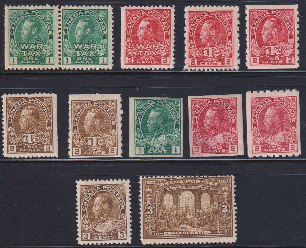 CANADA 1915-1917 KGV FINE MINT/UM - HIGH CV