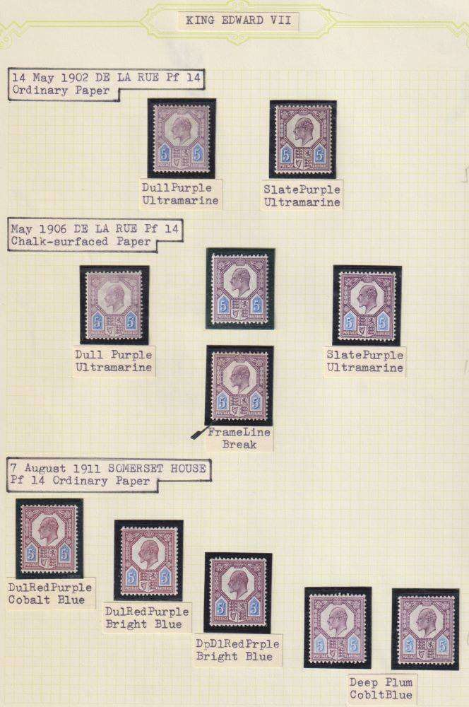 GREAT BRITAIN 1902-1911 KEV11 5d STUDY ON PAGE FINE MINT