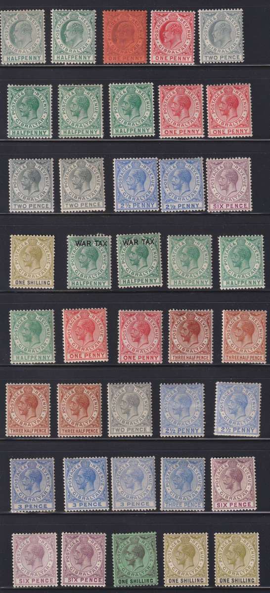 GIBRALTAR SUPERB MINT KEV11-KGV LOT