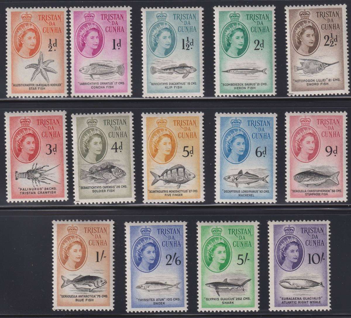 TRISTAN DA CUNHA 1960 DEFINITIVES  UM CV £75