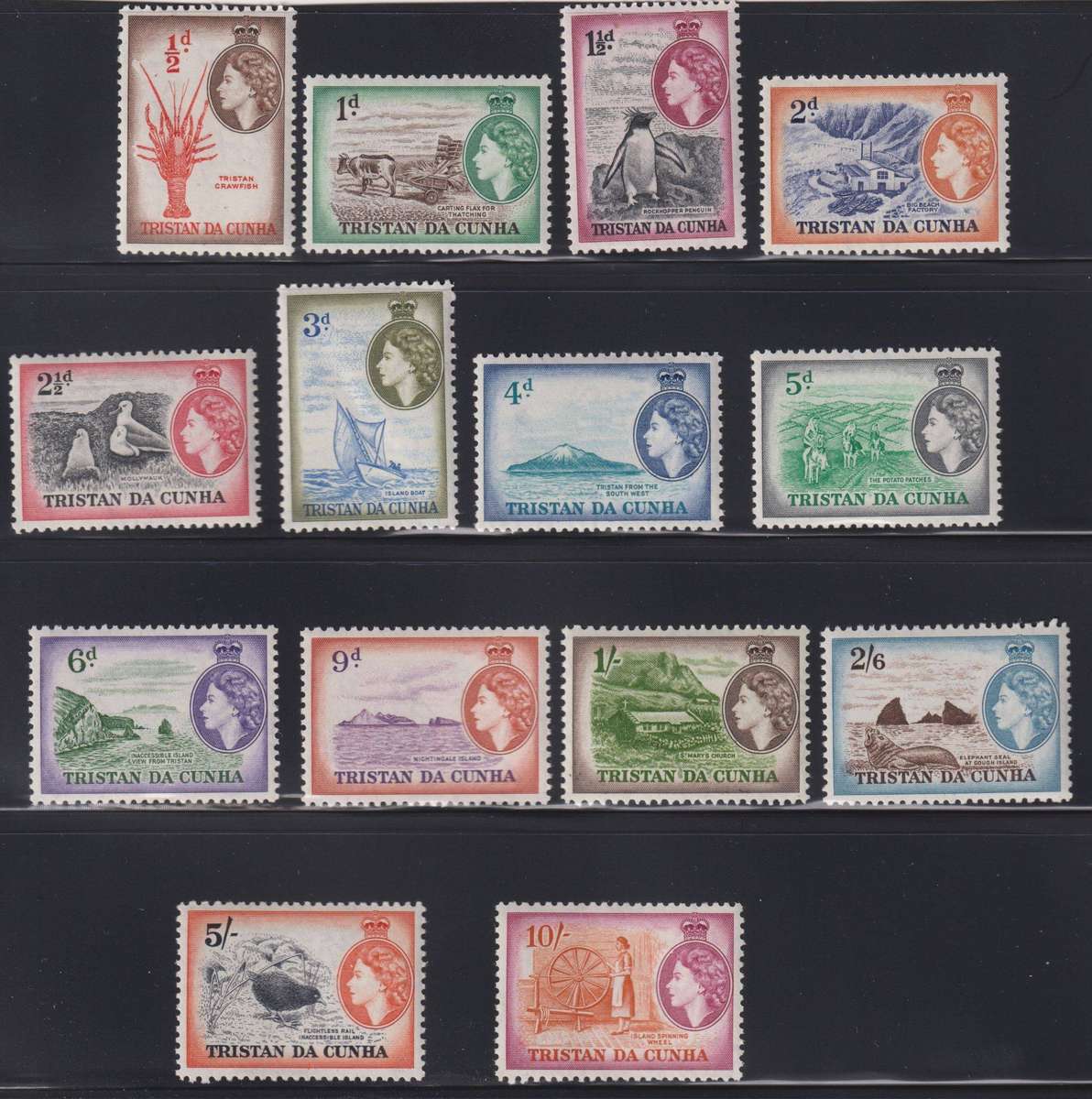 TRISTAN DA CUNHA 1954 DEFINITIVES  UM CV £90