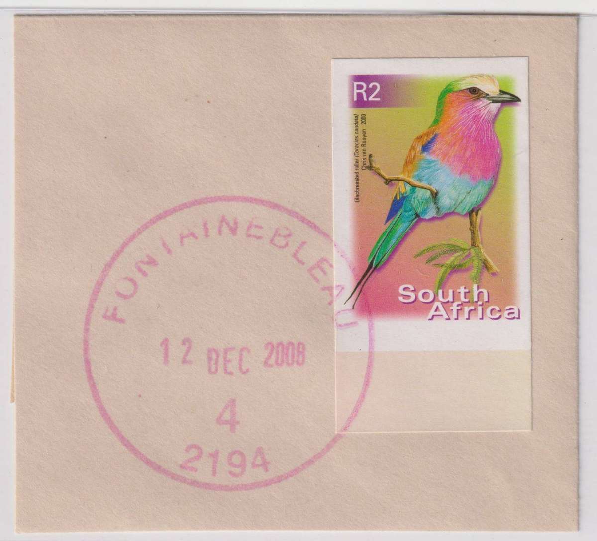 RSA 7th DEFINITIVE IMPERF R2 FINE USED ON PIECE