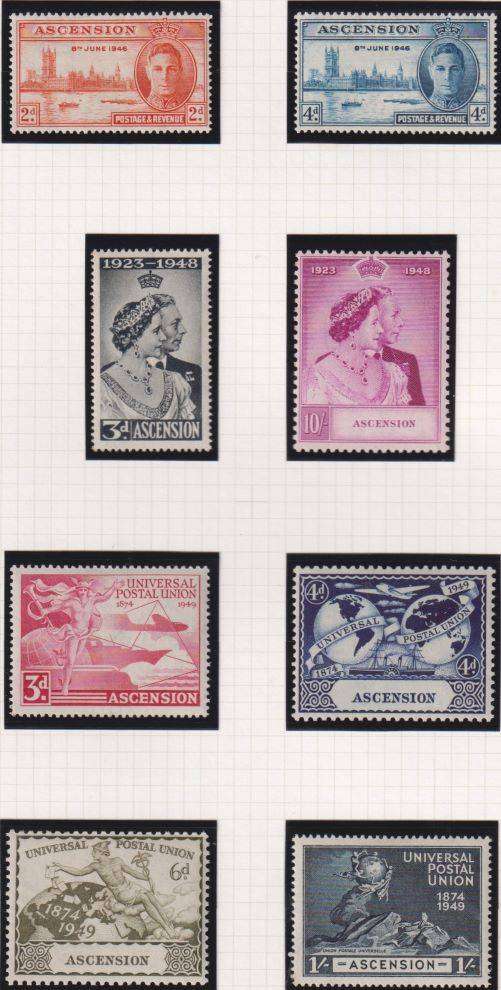 ASCENSION 1937-1949 KGV1 ISSUES FINE MINT - SG 35-7,38b-47a,48-55 CV £336
