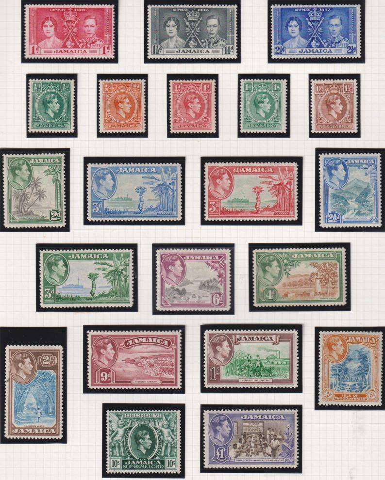 JAMAICA  1937-1952 KGV1 ISSUES FINE MINT - SG 118-120, 121-133a,34-152 CV £199