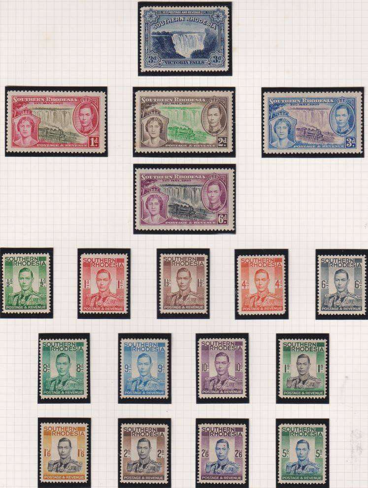 SWAZILAND & SOUTHERN RHODESIA  KGV1 ISSUES FINE HINGED MINT ON PAGES