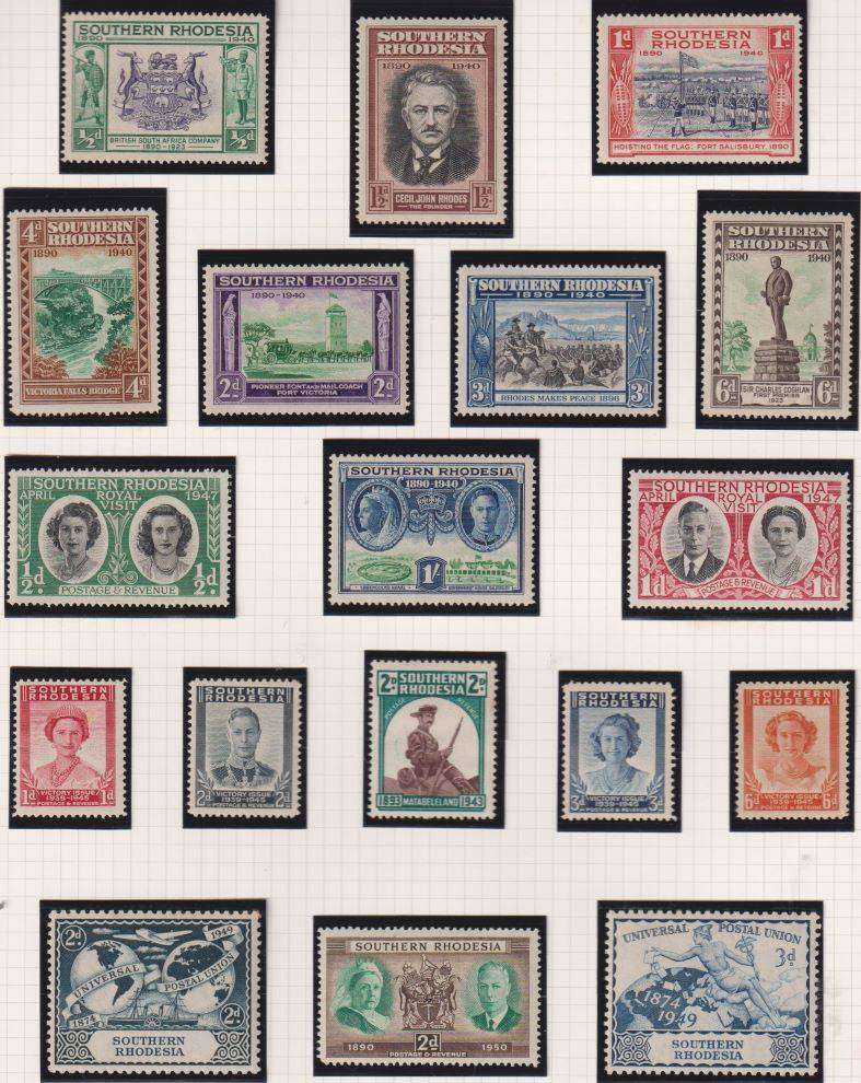 SWAZILAND & SOUTHERN RHODESIA  KGV1 ISSUES FINE HINGED MINT ON PAGES