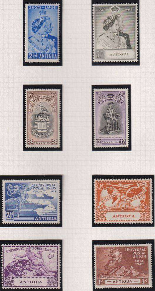 ANTIGUA & ST LUCIA KGV1 ISSUES FINE HINGED MINT ON PAGES