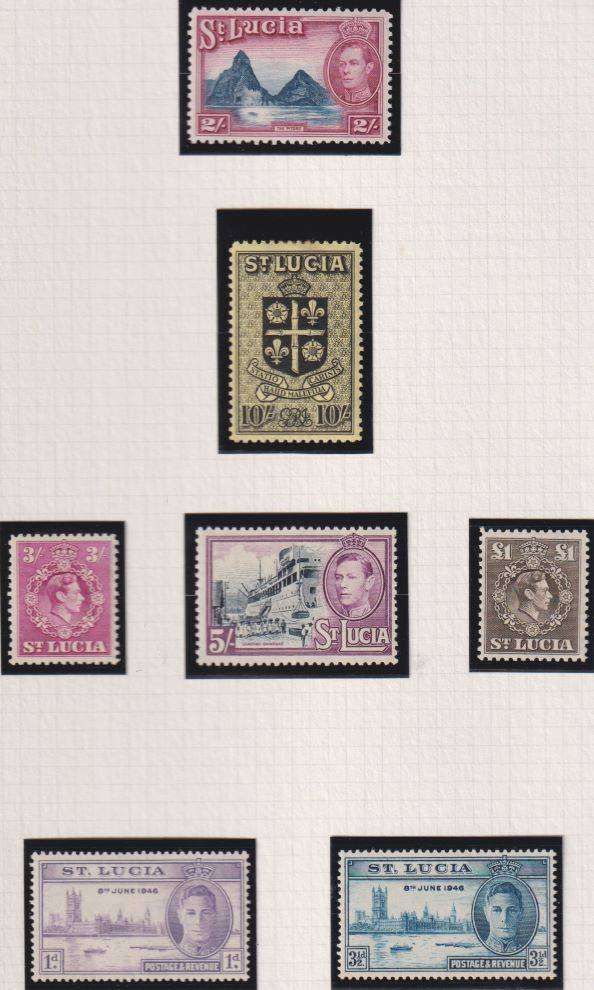 ANTIGUA & ST LUCIA KGV1 ISSUES FINE HINGED MINT ON PAGES