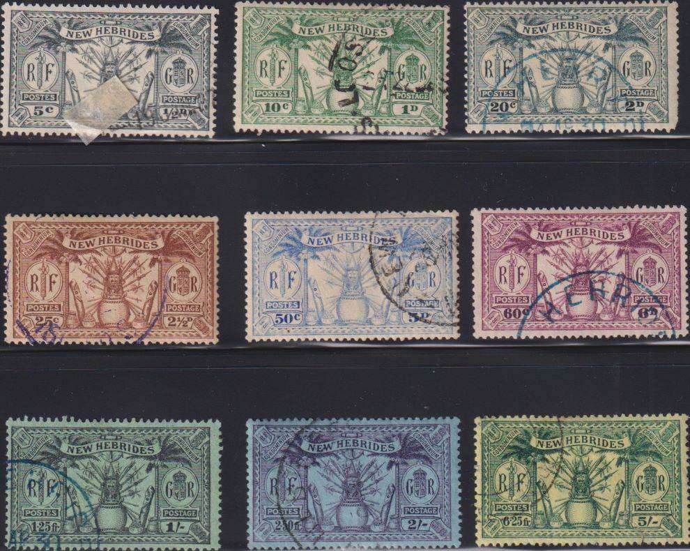 NEW HEBRIDES 1925 DEFINITIVES  SOUND USED SG 43-51 CV £120