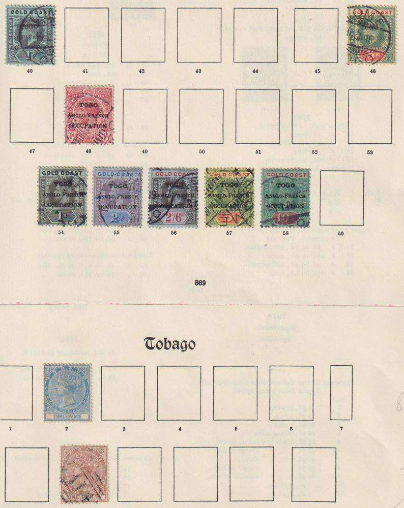 TOBAGO - TOGO (GOLD COAST) OLD LOT ON PART PAGES