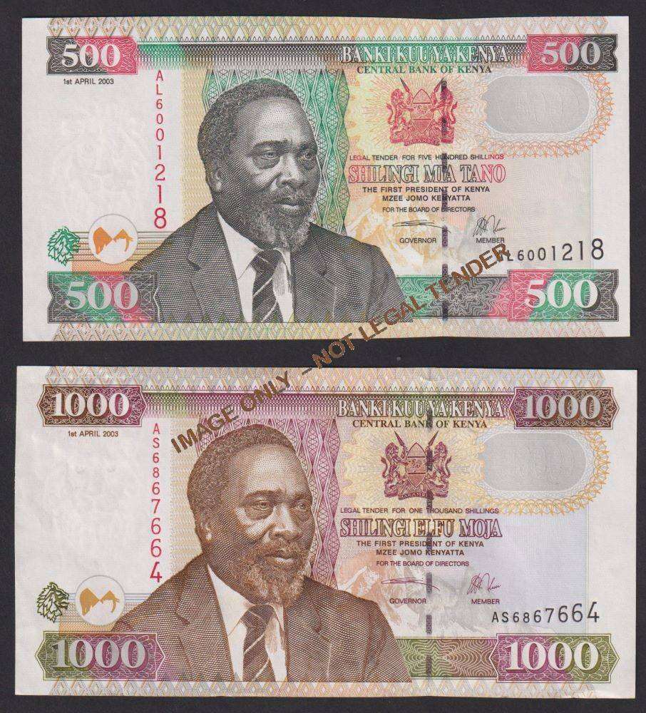 CENTRAL BANK OF KENYA UNC SET OF BANKNOTES