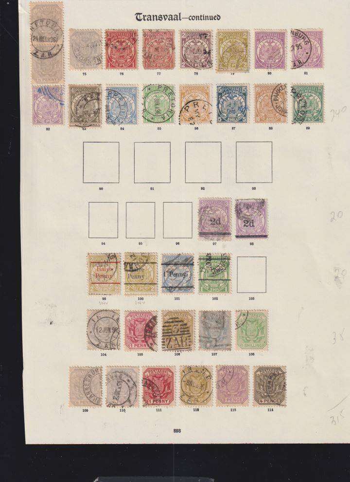 TRANSVAAL LOVELY OLD TIME COLLECTION ON  PAGES - HIGH CV