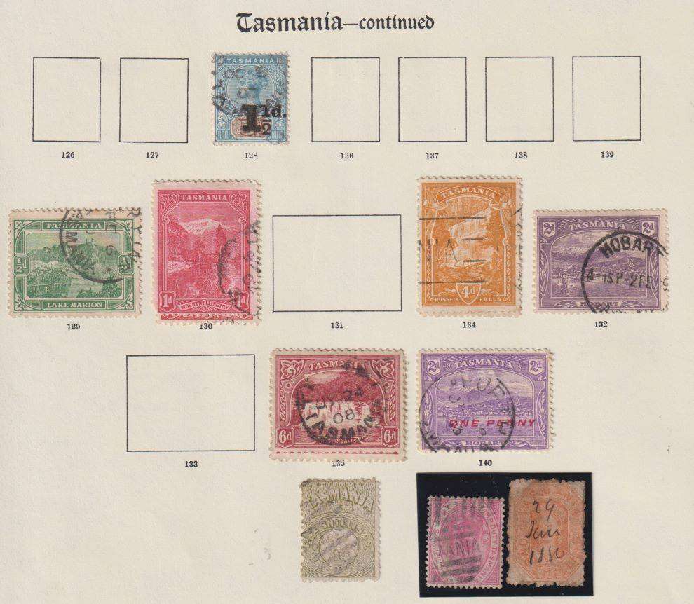 TASMANIA OLD TIME COLLECTION ON  PAGES - HIGH CV