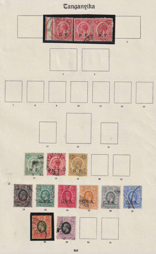 TANGANYIKA OLD TIME COLLECTION ON  PAGES