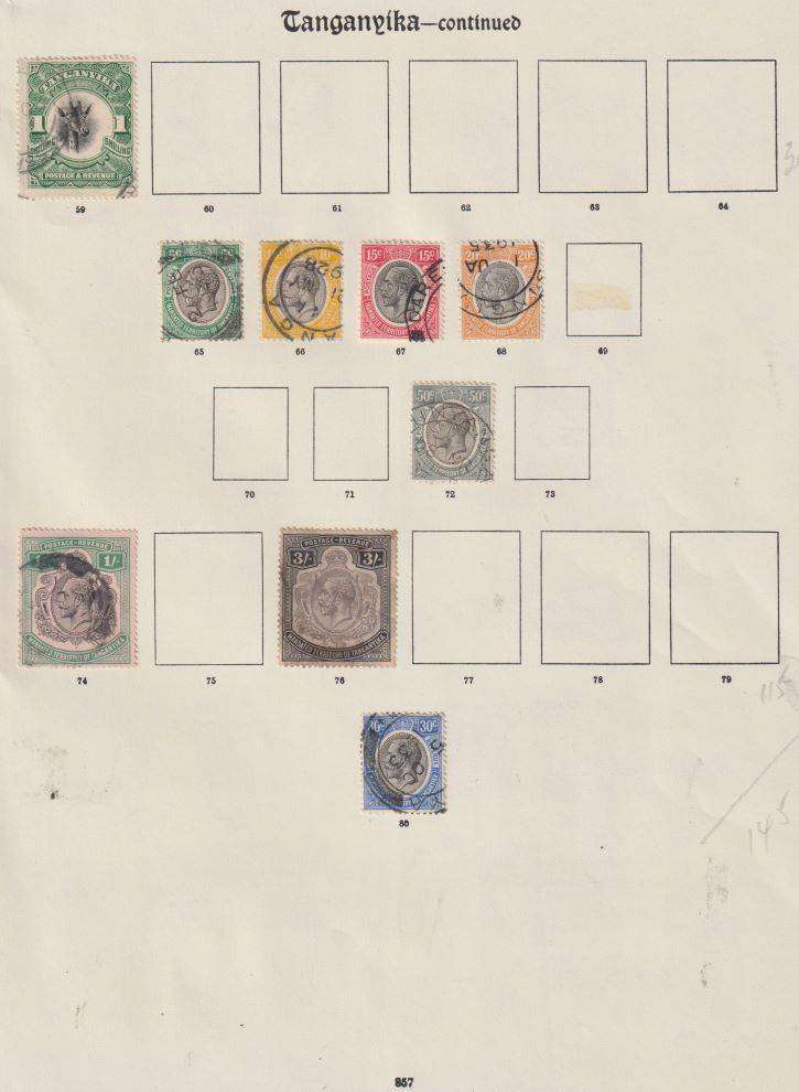 TANGANYIKA OLD TIME COLLECTION ON  PAGES