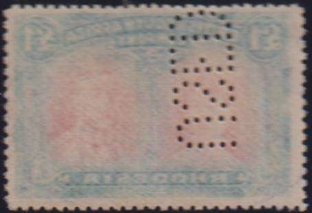RHODESIA - BSAC 1910 £1 DOUBLE HEAD FISCALLY USED WITH PERFIN 1911