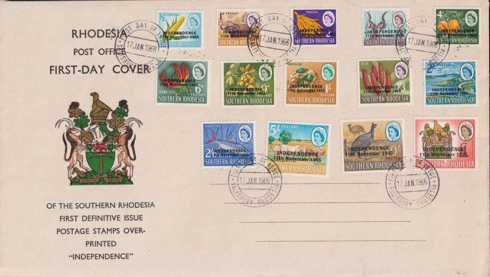 RHODESIA INDEPENDENCE OVERPRINTS NICE LOT OF FDC'S