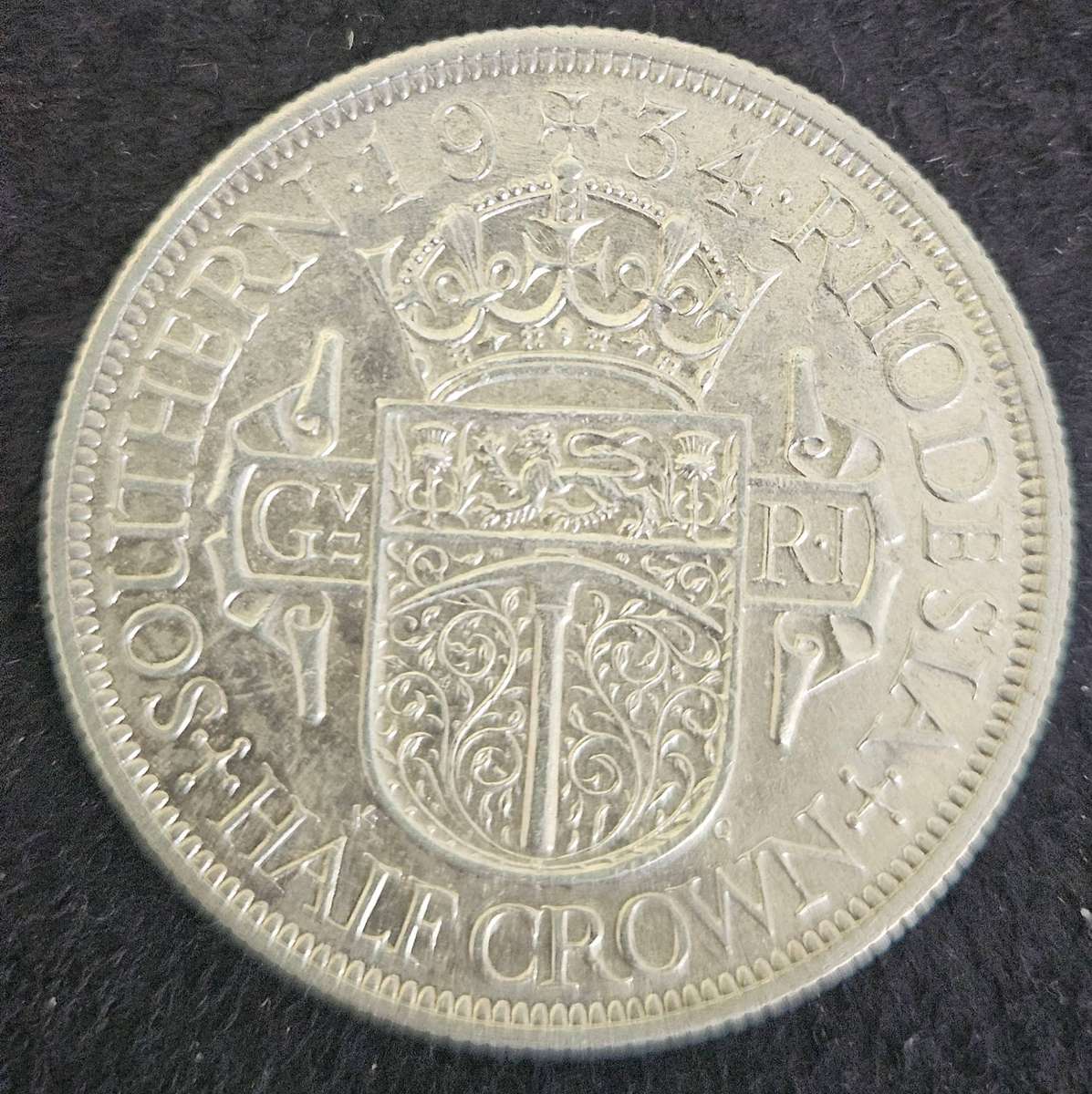 SOUTHERN RHODESIA - HALF CROWN SILVER COIN - 1934