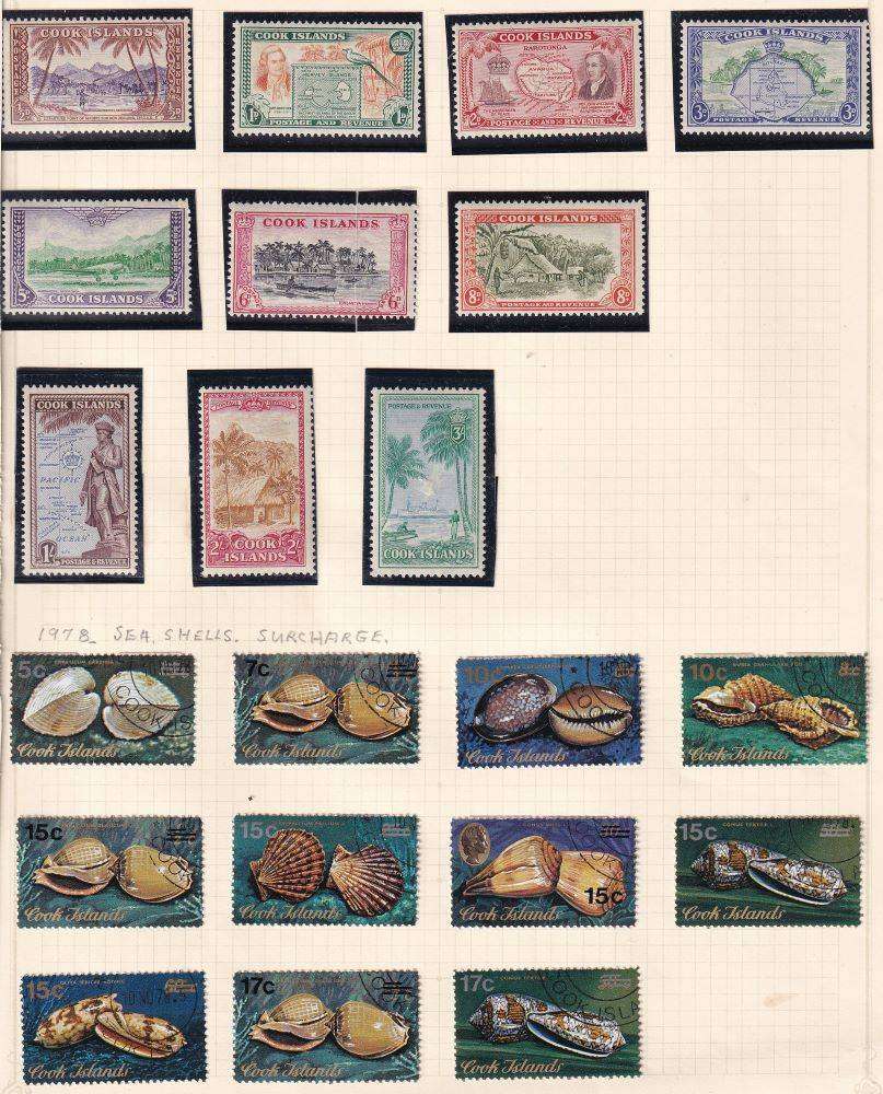 COOK ISLANDS/RARATONGA OLD TIME COLLECTION ON PAGES/PART PAGES