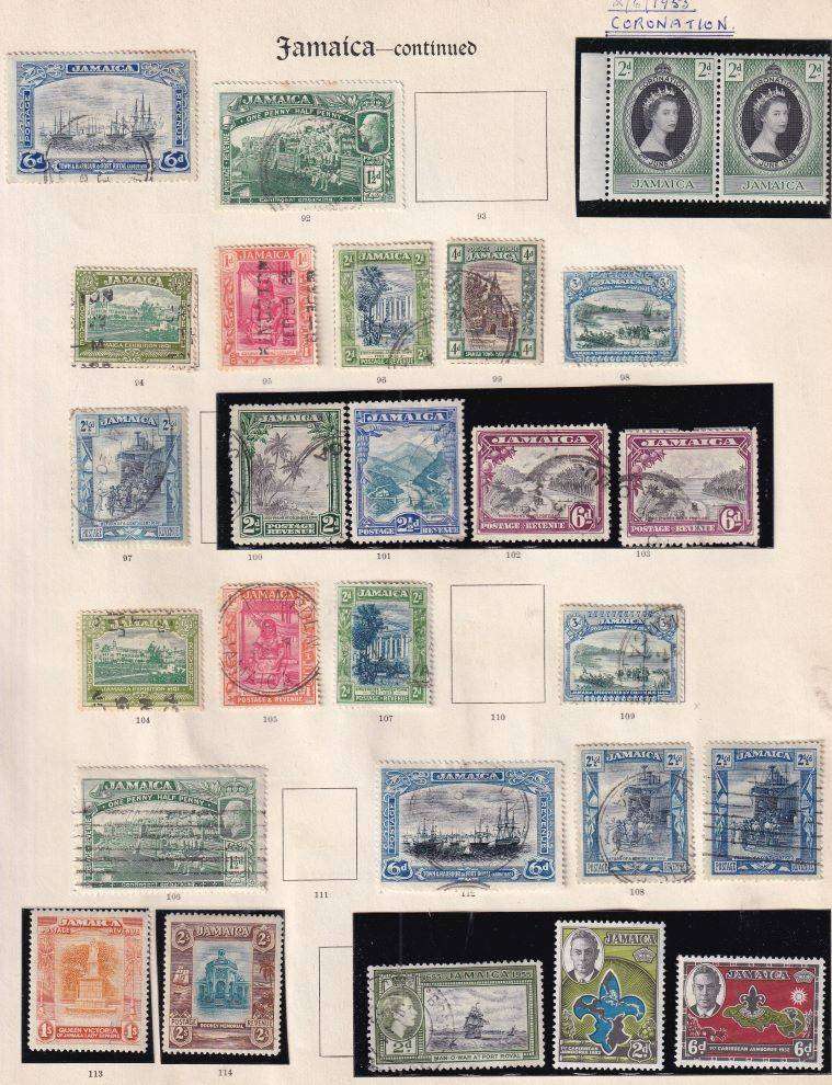 JAMAICA OLD TIME COLLECTION ON PAGES/PART PAGES